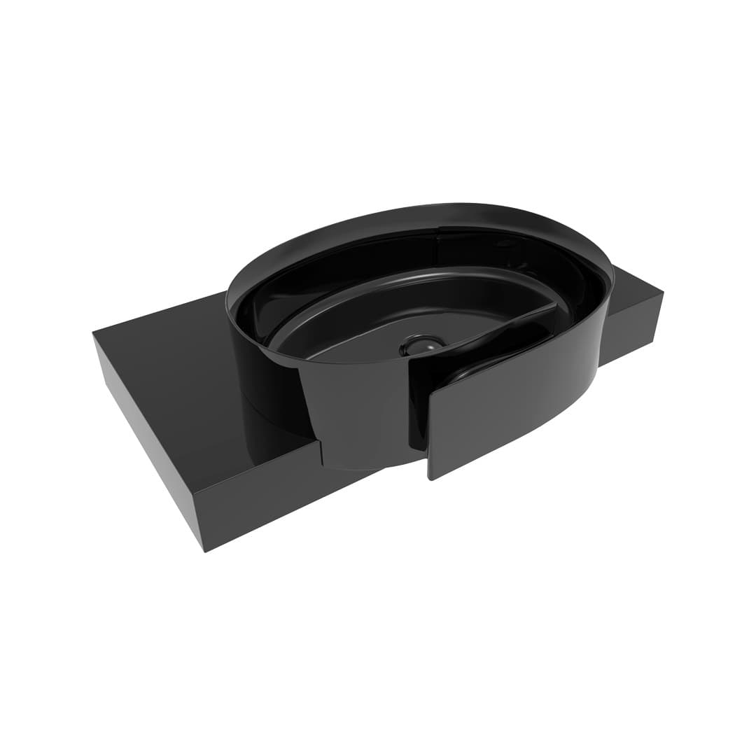 Flaminia ROLL 56 – Νιπτήρας Ημιένθετος – Black Glossy (RL56SNER)