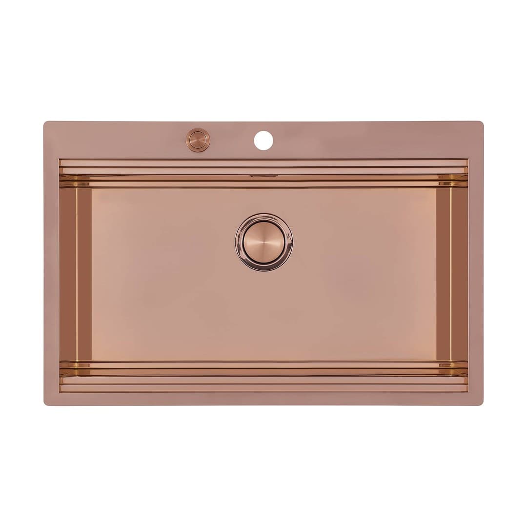 Foster Milanello Workstation – Νεροχύτης 1 Γούρνας – Επικαθήμενος / Χωνευτός 806×520 mm – Copper (Brushed in line) (1034 058)