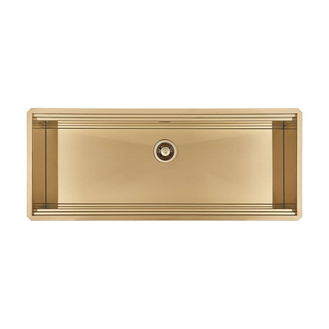 Foster Happy Hour – Νεροχύτης 1 Γούρνας – Υποκαθήμενος 1236×503 mm – Gold (Brushed in line) (1049 859)