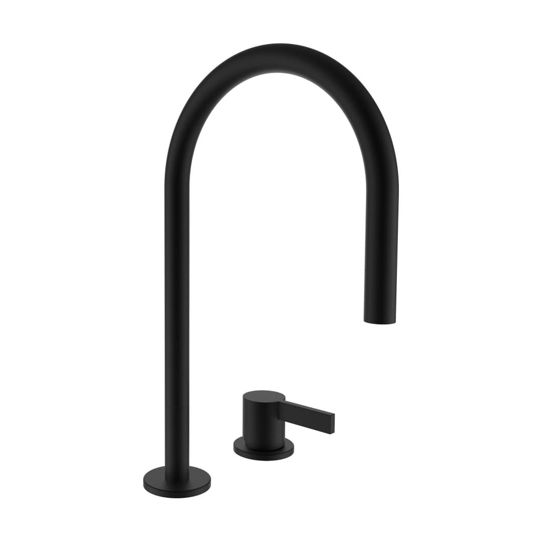 Laufen Kartell LAUFEN – Μπαταρία Νιπτήρα – προεξοχή 166 mm, 2 οπών, περιστρεφόμενο στόμιο, χωρίς βαλβίδα – PVD Titanium black matt (H3113320812201)