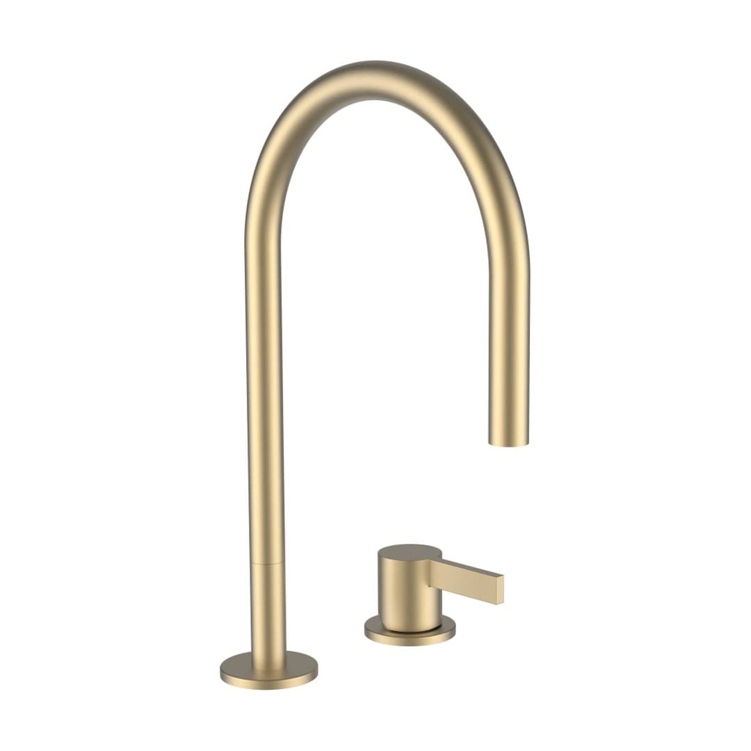 Laufen Kartell LAUFEN – Μπαταρία Νιπτήρα – προεξοχή 166 mm, 2 οπών, περιστρεφόμενο στόμιο, χωρίς βαλβίδα – PVD pale gold matt (H3113320832201)