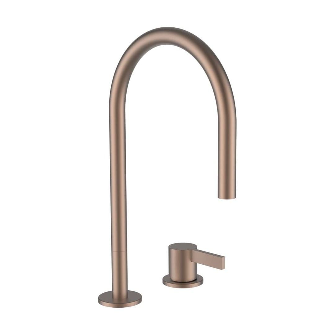 Laufen Kartell LAUFEN – Μπαταρία Νιπτήρα – προεξοχή 166 mm, 2 οπών, περιστρεφόμενο στόμιο, χωρίς βαλβίδα – PVD rosegold brushed (H3113321682201)