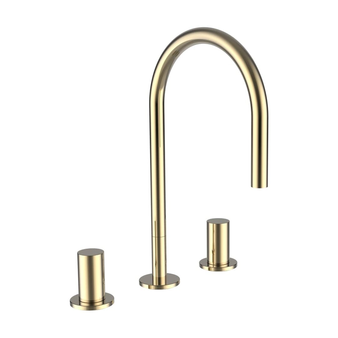Laufen Kartell LAUFEN – Μπαταρία Νιπτήρα – προεξοχή 166 mm, 3 οπών, περιστρεφόμενο στόμιο, χωρίς βαλβίδα – PVD gold (H3123330012201)