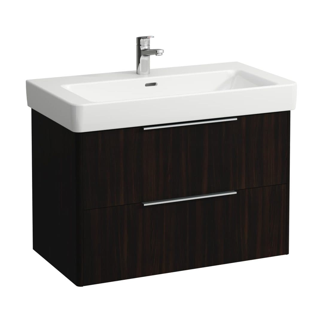 Laufen BASE – Έπιπλο Νιπτήρα – 810 mm, 2 συρτάρια – Dark brown elm (H4023921102631)
