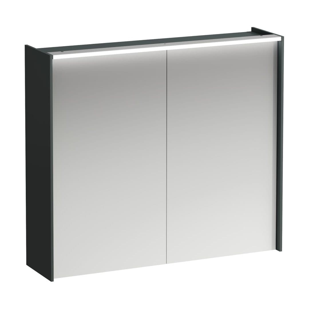Laufen LANI – Καθρέπτης Μπάνιου – 820 mm, 2 πόρτες, πρίζα, οριζόντιο LED – Traffic Grey (H4037621122661)