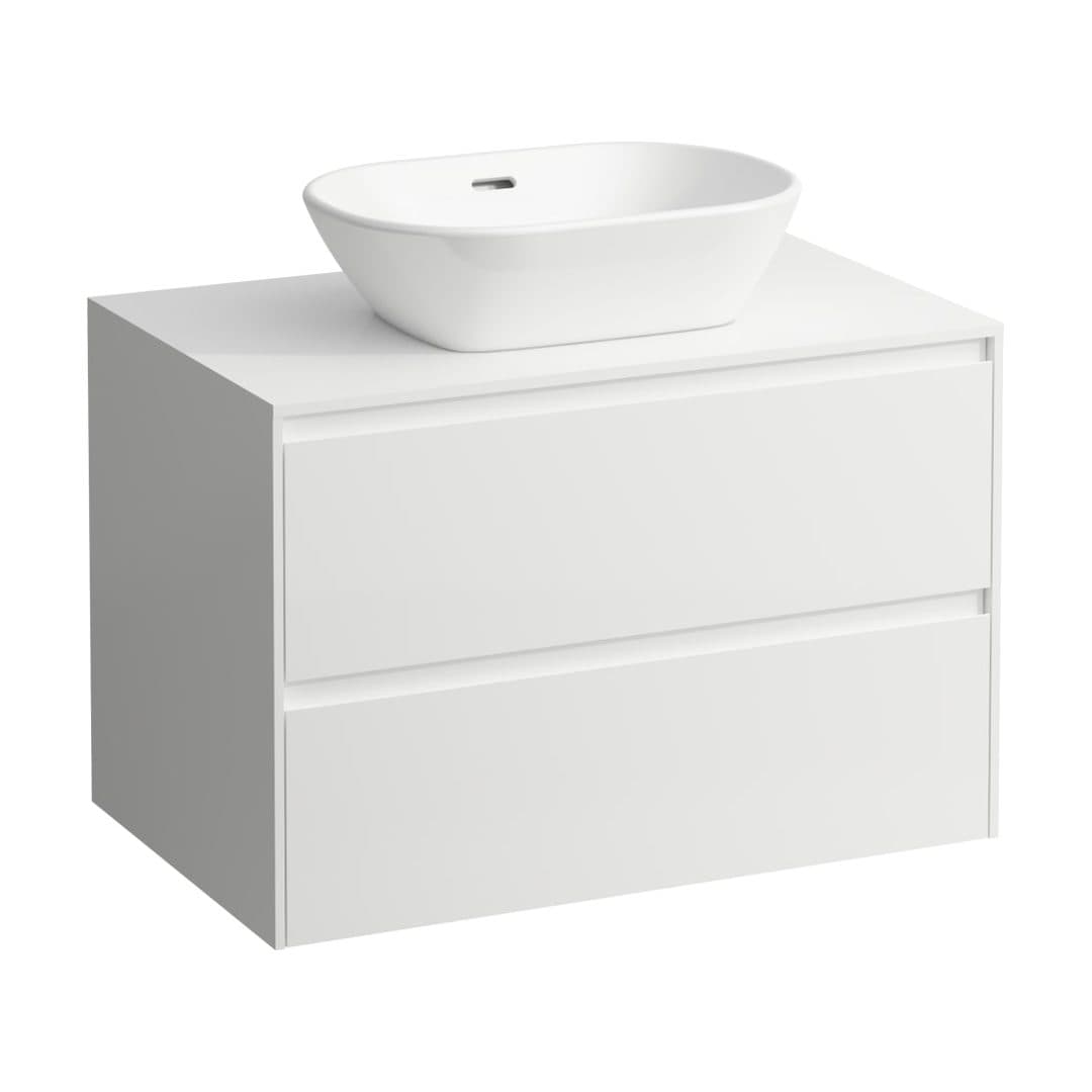 Laufen LANI – Έπιπλο Νιπτήρα – 785 mm, 2 συρτάρια, πάγκος 12 mm, κεντρικό άνοιγμα – White Matt (H4043111122601)