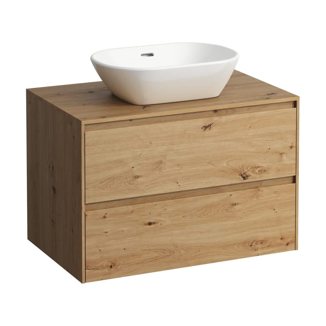Laufen LANI – Έπιπλο Νιπτήρα – 785 mm, 2 συρτάρια, πάγκος 12 mm, κεντρικό άνοιγμα – Wild oak (H4043111122671)