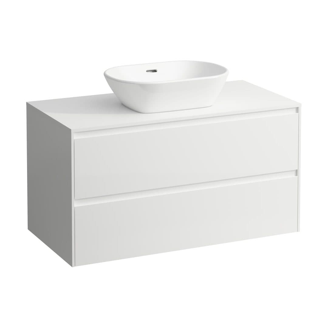 Laufen LANI – Έπιπλο Νιπτήρα – 985 mm, 2 συρτάρια, πάγκος 12 mm, κεντρικό άνοιγμα – White Matt (H4043211122601)