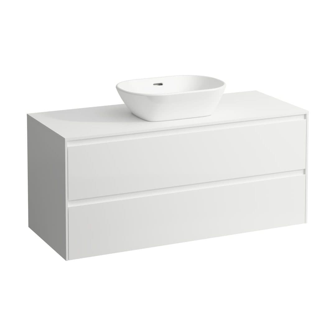 Laufen LANI – Έπιπλο Νιπτήρα – 1180 mm, 2 συρτάρια, πάγκος 12 mm, κεντρικό άνοιγμα – White Matt (H4043311122601)