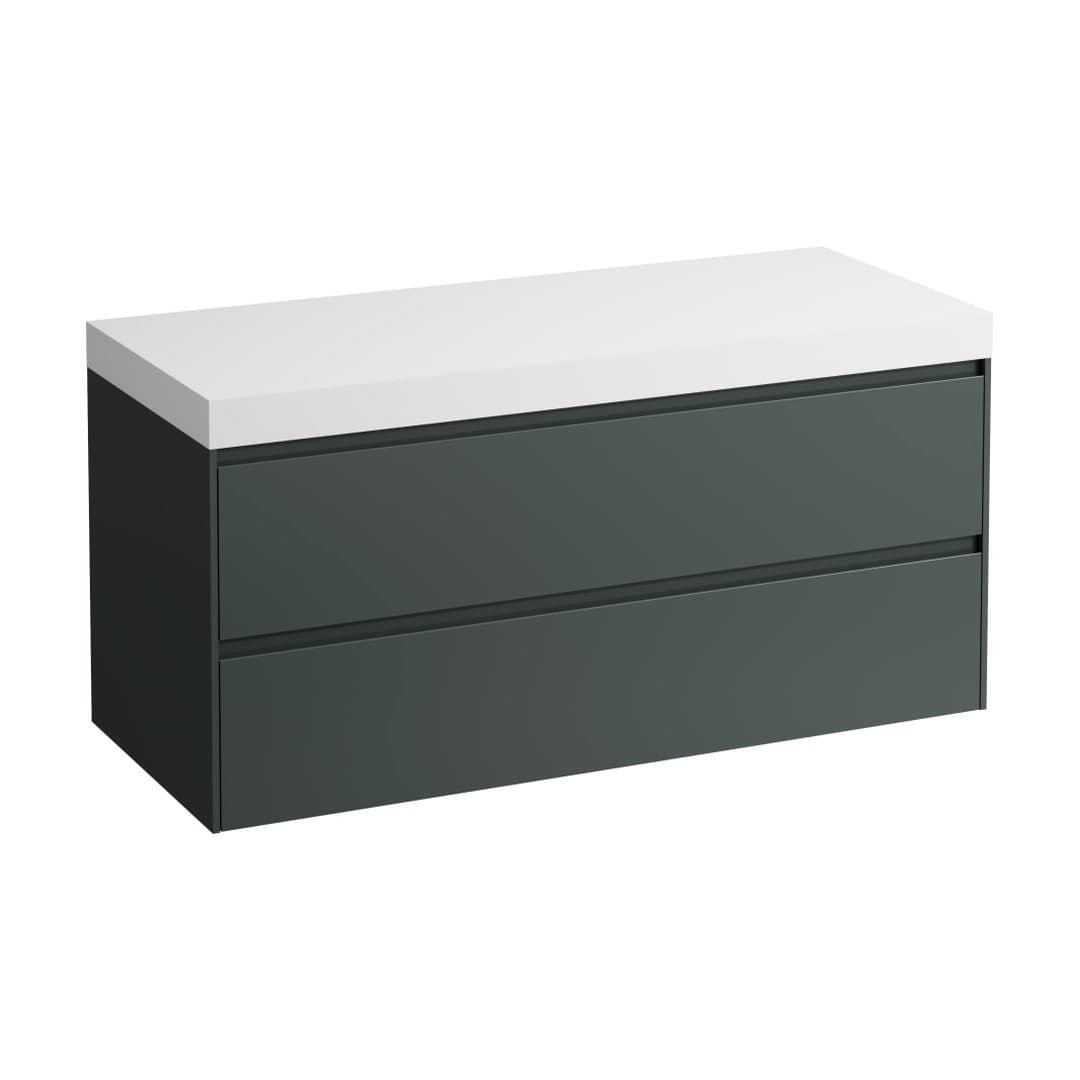 Laufen LANI – Ντουλάπι Μπάνιου – 1185 mm, 2 συρτάρια, πάγκος White Matt, χωρίς άνοιγμα – Traffic Grey (H4045701122661)