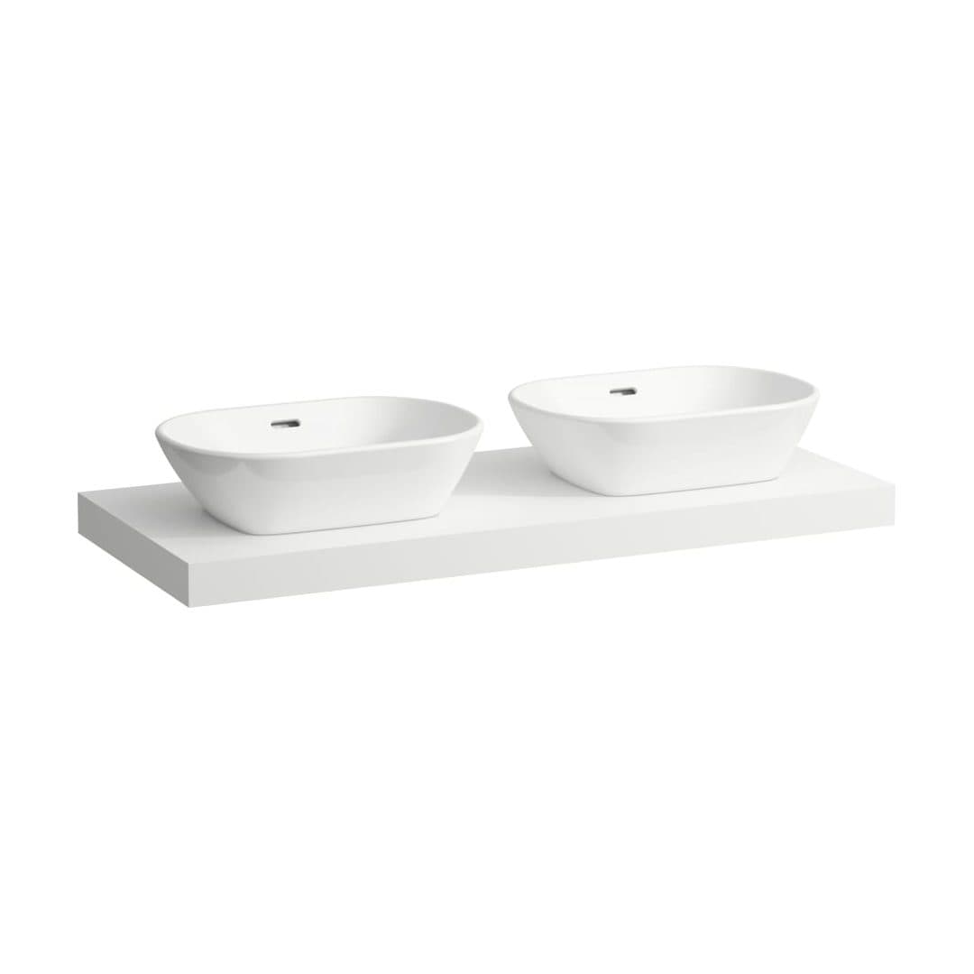 Laufen LANI – Πάγκος Νιπτήρα – 1185 mm, ανοίγματα αριστερά & δεξιά, πάχος 65 mm – White Matt (H4046741122601)