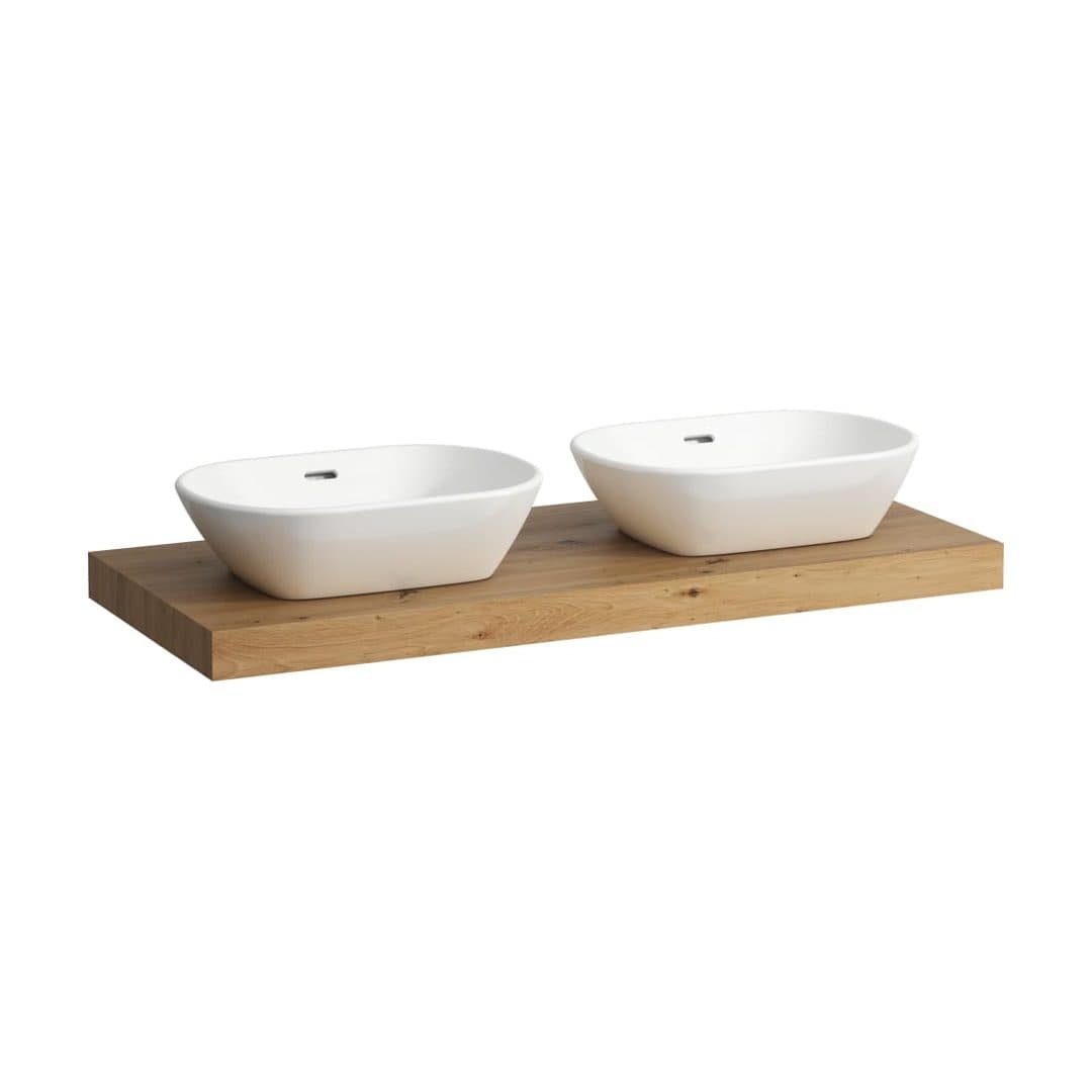 Laufen LANI – Πάγκος Νιπτήρα – 1185 mm, ανοίγματα αριστερά & δεξιά, πάχος 65 mm – Wild oak (H4046741122671)