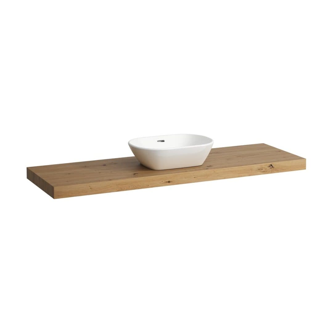 Laufen LANI – Πάγκος Νιπτήρα – 1570 mm, κεντρικό άνοιγμα, πάχος 65 mm – Wild oak (H4046911122671)