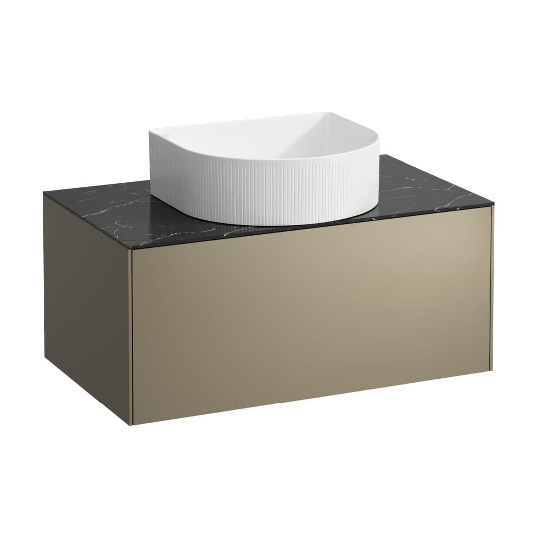 Laufen SONAR – Έπιπλο Νιπτήρα – 775 mm, 1 συρτάρι, κεντρικό άνοιγμα, για νιπτήρα H812340 – Titanium & Nero Marquina (H4054110341421)