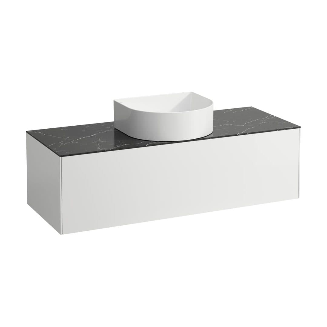 Laufen SONAR – Έπιπλο Νιπτήρα – 1175 mm, 1 συρτάρι, κεντρικό άνοιγμα, για νιπτήρα H812340 – White Matt & Nero Marquina (H4054210341431)