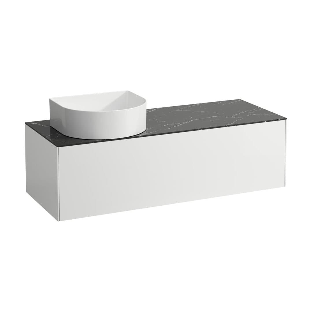 Laufen SONAR – Έπιπλο Νιπτήρα – 1175 mm, 1 συρτάρι, άνοιγμα αριστερά, για νιπτήρα H812340 – White Matt & Nero Marquina (H4054220341431)