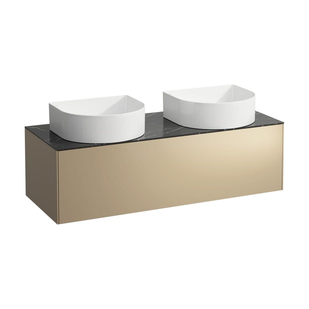 Laufen SONAR – Έπιπλο Νιπτήρα – 1175 mm, 1 συρτάρι, ανοίγματα αριστερά & δεξιά, για νιπτήρα H812340 – Gold & Nero Marquina (H4054240341401)