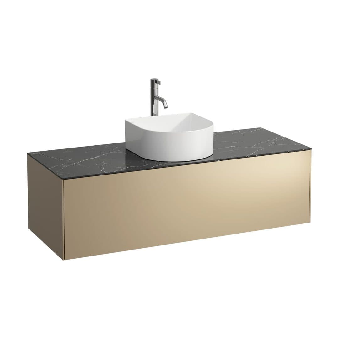 Laufen SONAR – Έπιπλο Νιπτήρα – 1175 mm, 1 συρτάρι, κεντρικό άνοιγμα, με οπή μπαταρίας – Gold & Nero Marquina (H4054250341401)