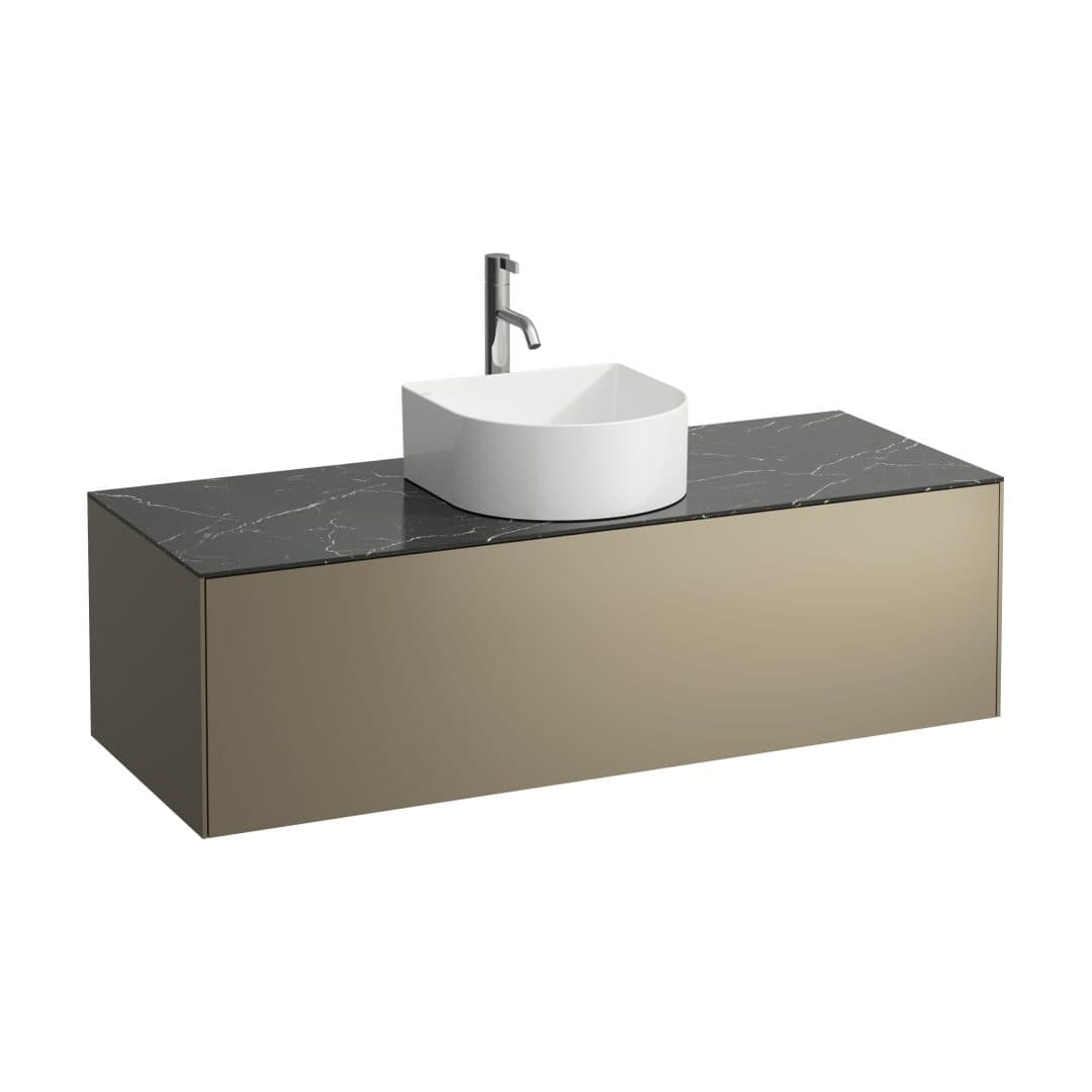 Laufen SONAR – Έπιπλο Νιπτήρα – 1175 mm, 1 συρτάρι, κεντρικό άνοιγμα, με οπή μπαταρίας – Titanium & Nero Marquina (H4054250341421)