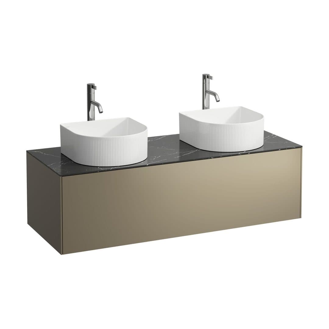 Laufen SONAR – Έπιπλο Νιπτήρα – 1175 mm, 1 συρτάρι, ανοίγματα αριστερά & δεξιά, με οπή μπαταρίας – Titanium & Nero Marquina (H4054280341421)