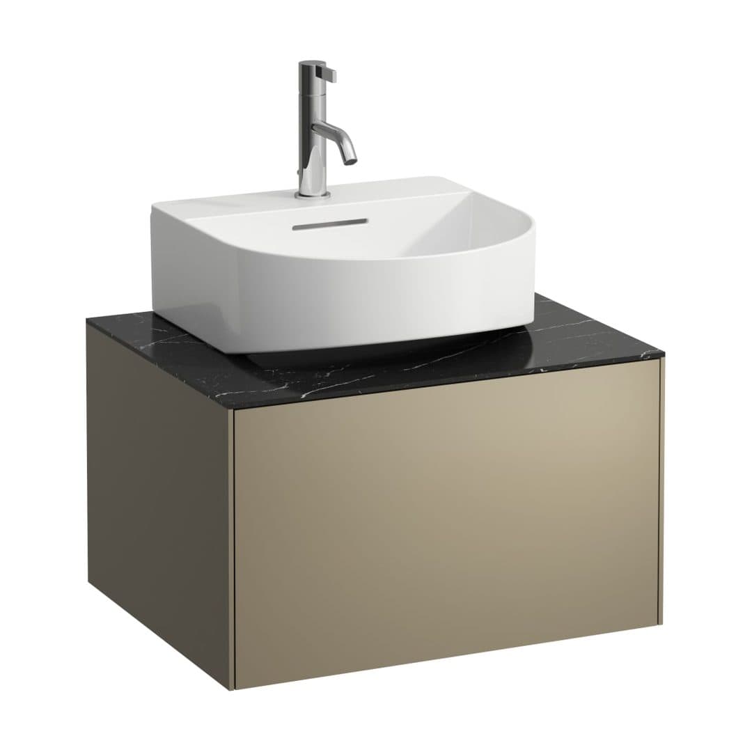 Laufen SONAR – Έπιπλο Νιπτήρα – 575 mm, 1 συρτάρι, κεντρικό άνοιγμα, για νιπτήρα H816341 – Titanium & Nero Marquina (H4054310341421)