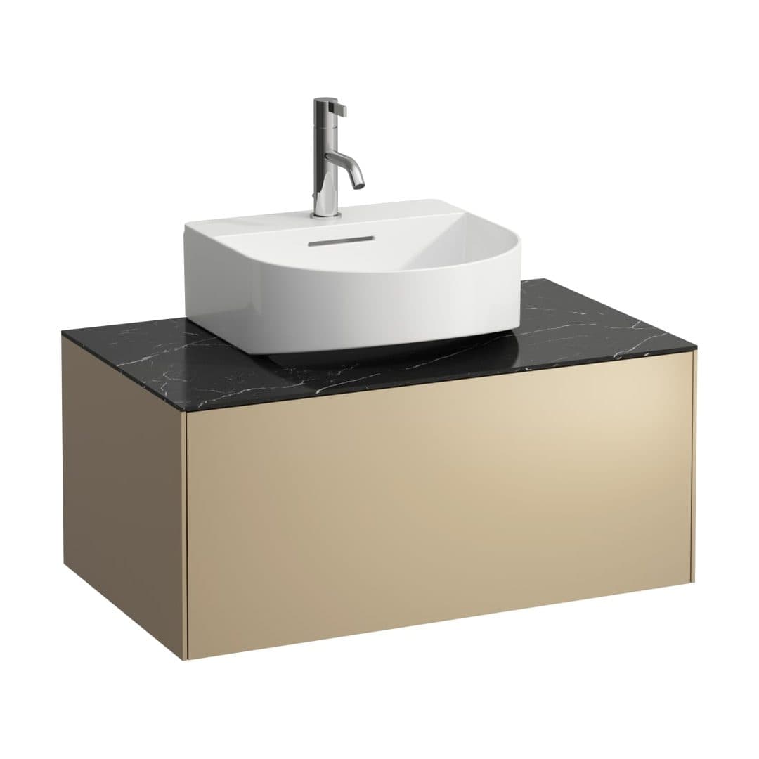 Laufen SONAR – Έπιπλο Νιπτήρα – 775 mm, 1 συρτάρι, κεντρικό άνοιγμα, για νιπτήρα H816341 – Gold & Nero Marquina (H4054410341401)