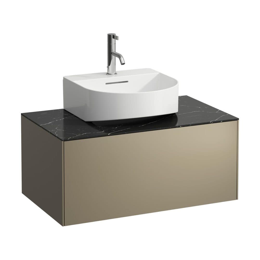 Laufen SONAR – Έπιπλο Νιπτήρα – 775 mm, 1 συρτάρι, κεντρικό άνοιγμα, για νιπτήρα H816341 – Titanium & Nero Marquina (H4054410341421)