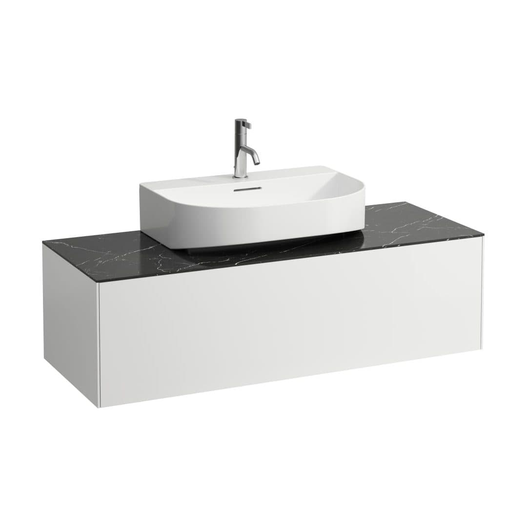 Laufen SONAR – Έπιπλο Νιπτήρα – 1175 mm, 1 συρτάρι, κεντρικό άνοιγμα, για νιπτήρα H816341 – White Matt & Nero Marquina (H4054510341431)