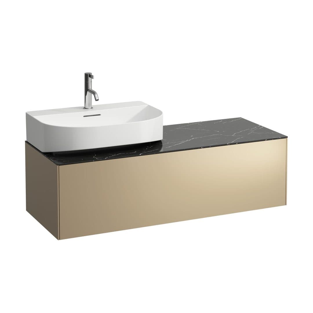 Laufen SONAR – Έπιπλο Νιπτήρα – 1175 mm, 1 συρτάρι, άνοιγμα αριστερά, για νιπτήρα H816341 – Gold & Nero Marquina (H4054520341401)