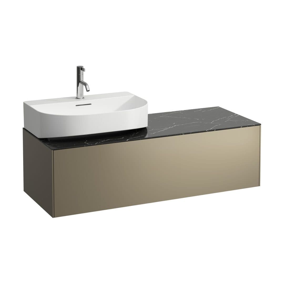 Laufen SONAR – Έπιπλο Νιπτήρα – 1175 mm, 1 συρτάρι, άνοιγμα αριστερά, για νιπτήρα H816341 – Titanium & Nero Marquina (H4054520341421)