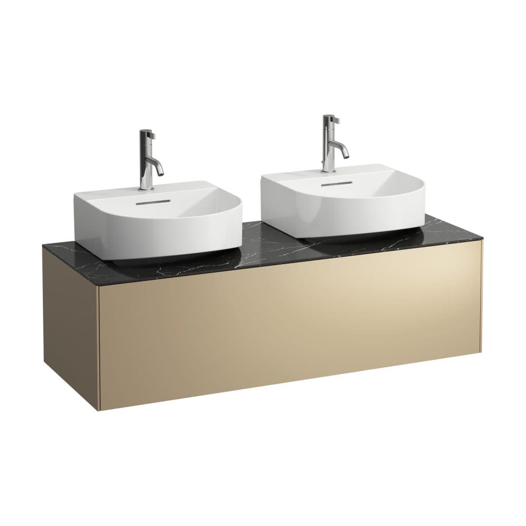 Laufen SONAR – Έπιπλο Νιπτήρα – 1175 mm, 1 συρτάρι, ανοίγματα αριστερά & δεξιά, για νιπτήρα H816341 – Gold & Nero Marquina (H4054540341401)