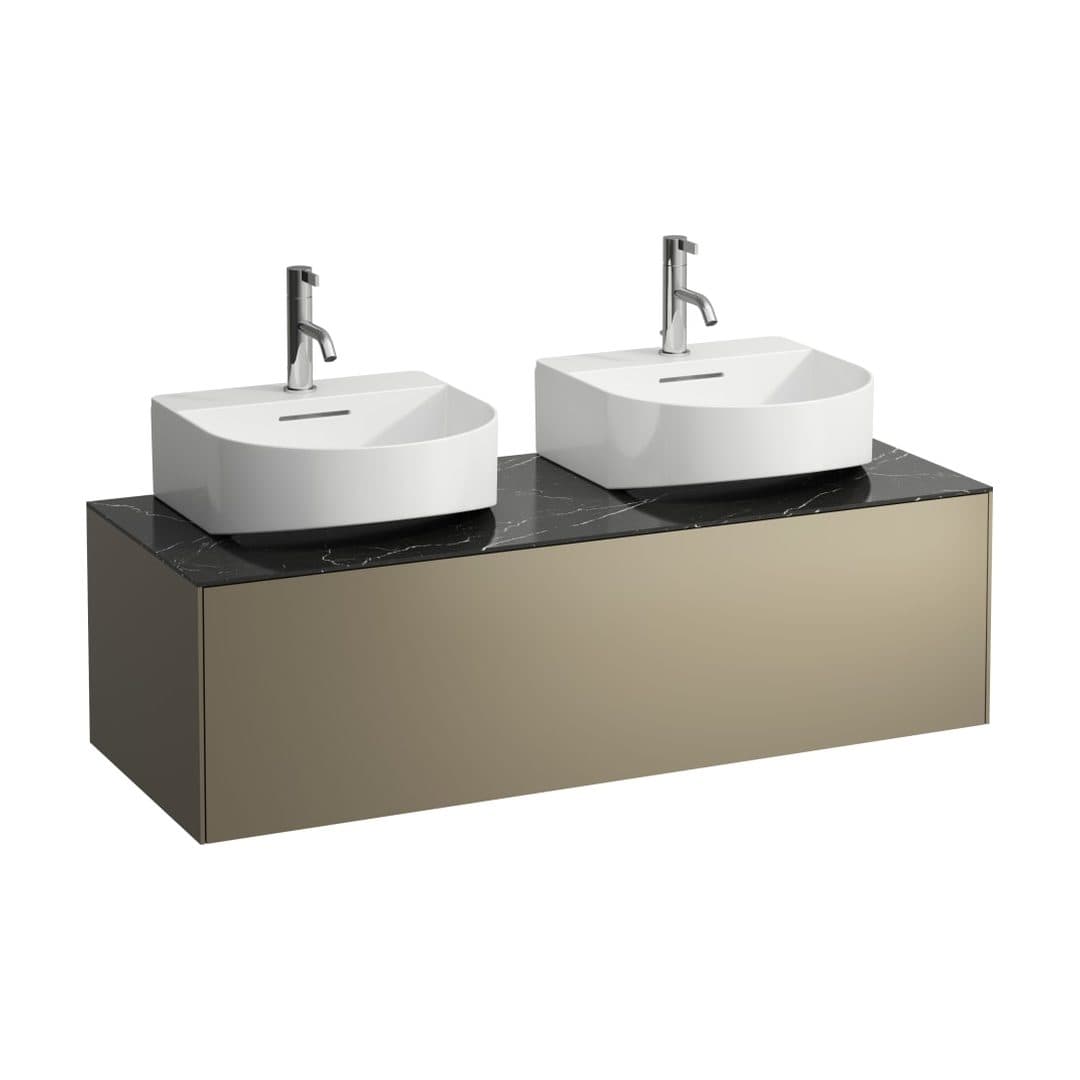 Laufen SONAR – Έπιπλο Νιπτήρα – 1175 mm, 1 συρτάρι, ανοίγματα αριστερά & δεξιά, για νιπτήρα H816341 – Titanium & Nero Marquina (H4054540341421)