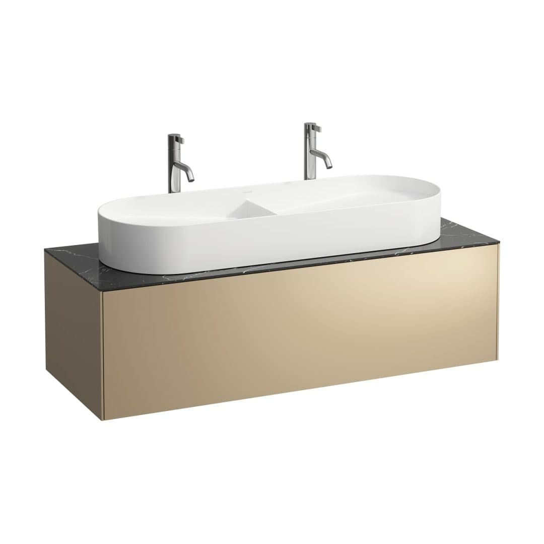 Laufen SONAR – Έπιπλο Νιπτήρα – 1175 mm, 1 συρτάρι, κεντρικό άνοιγμα, για νιπτήρα H812348 – Gold & Nero Marquina (H4054710341401)