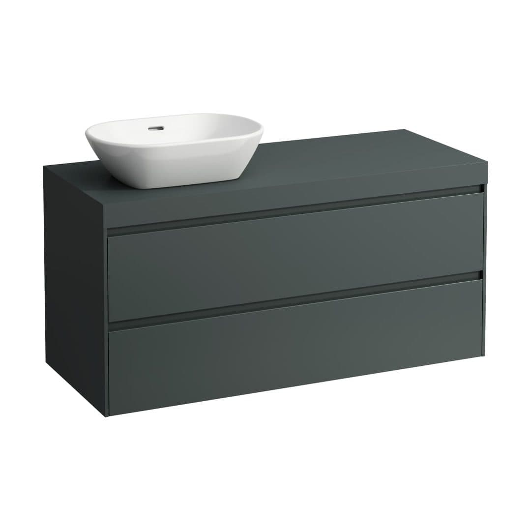 Laufen LANI – Έπιπλο Νιπτήρα – 1185 mm, 2 συρτάρια, πάγκος Traffic Grey, άνοιγμα αριστερά – Traffic Grey (H4055721122661)