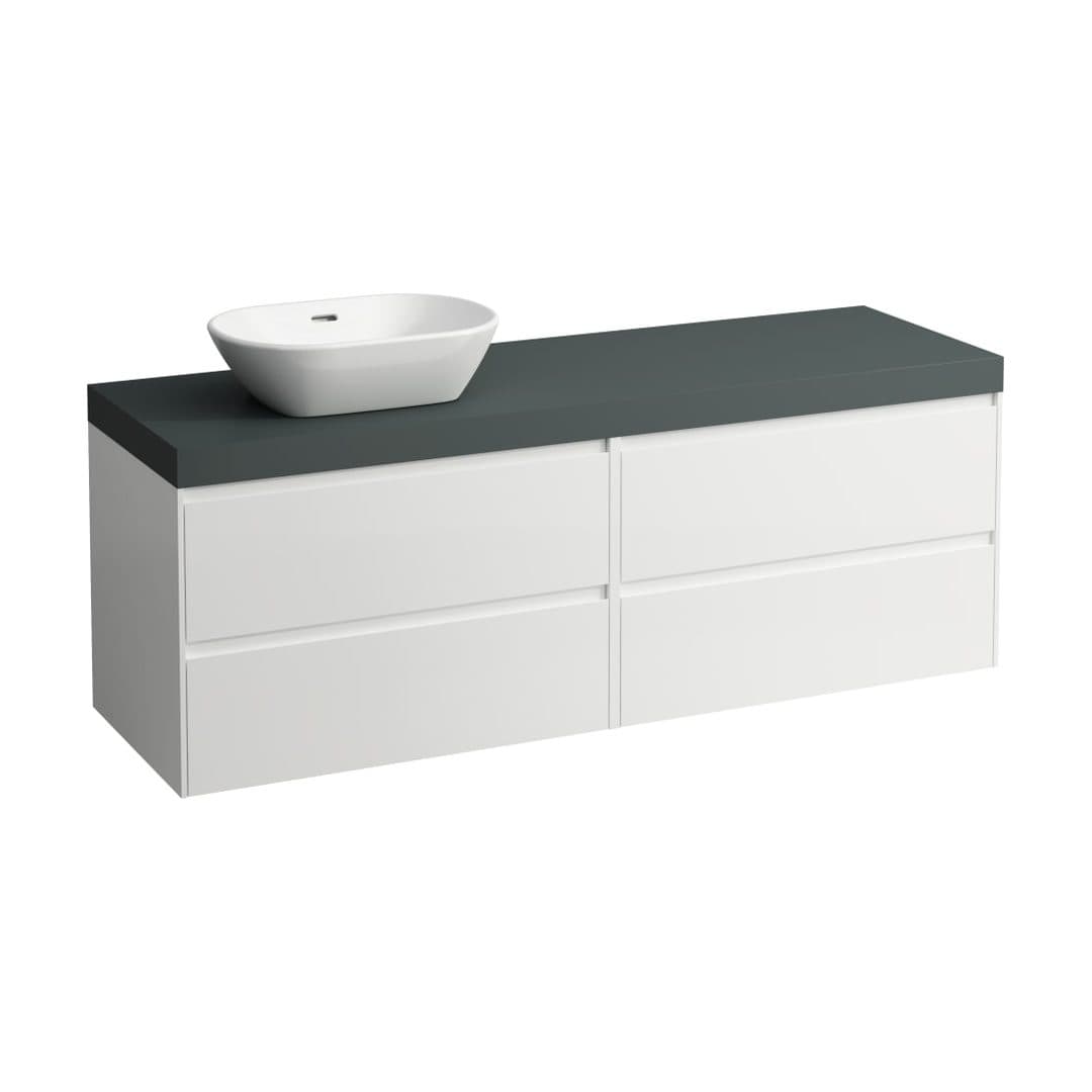 Laufen LANI – Έπιπλο Νιπτήρα – 1570 mm, 4 συρτάρια, πάγκος Traffic Grey, άνοιγμα αριστερά – White Matt (H4055921122601)