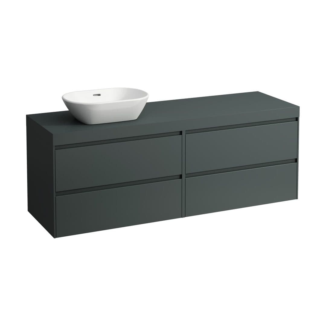 Laufen LANI – Έπιπλο Νιπτήρα – 1570 mm, 4 συρτάρια, πάγκος Traffic Grey, άνοιγμα αριστερά – Traffic Grey (H4055921122661)