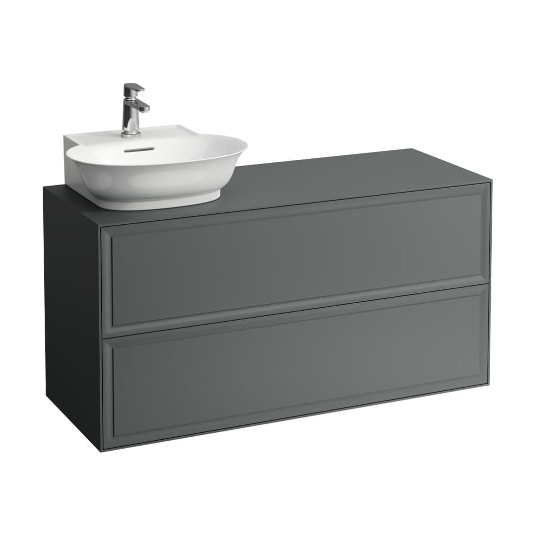 Laufen THE NEW CLASSIC – Έπιπλο Νιπτήρα – 1175 mm, 2 συρτάρια, άνοιγμα αριστερά, για νιπτήρα H816852 – Traffic Grey (H4060870856271)
