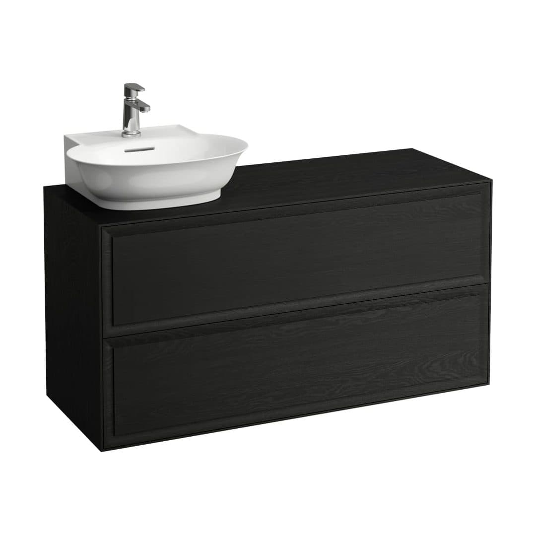 Laufen THE NEW CLASSIC – Έπιπλο Νιπτήρα – 1175 mm, 2 συρτάρια, άνοιγμα αριστερά, για νιπτήρα H816852 – Blacked Oak (H4060870856281)