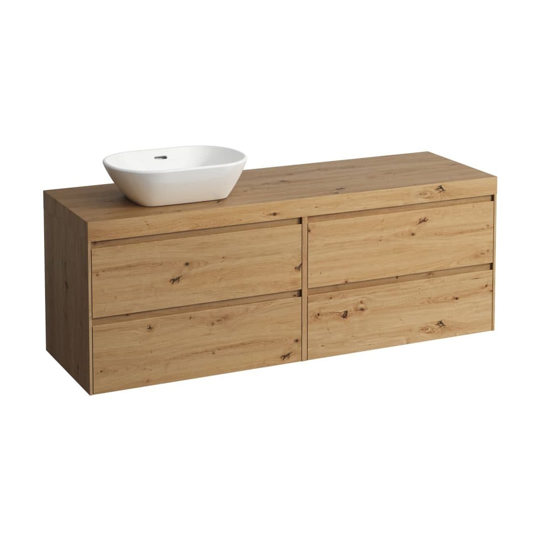 Laufen LANI – Έπιπλο Νιπτήρα – 1570 mm, 4 συρτάρια, πάγκος Wild oak, άνοιγμα αριστερά – Wild oak (H4065921122671)
