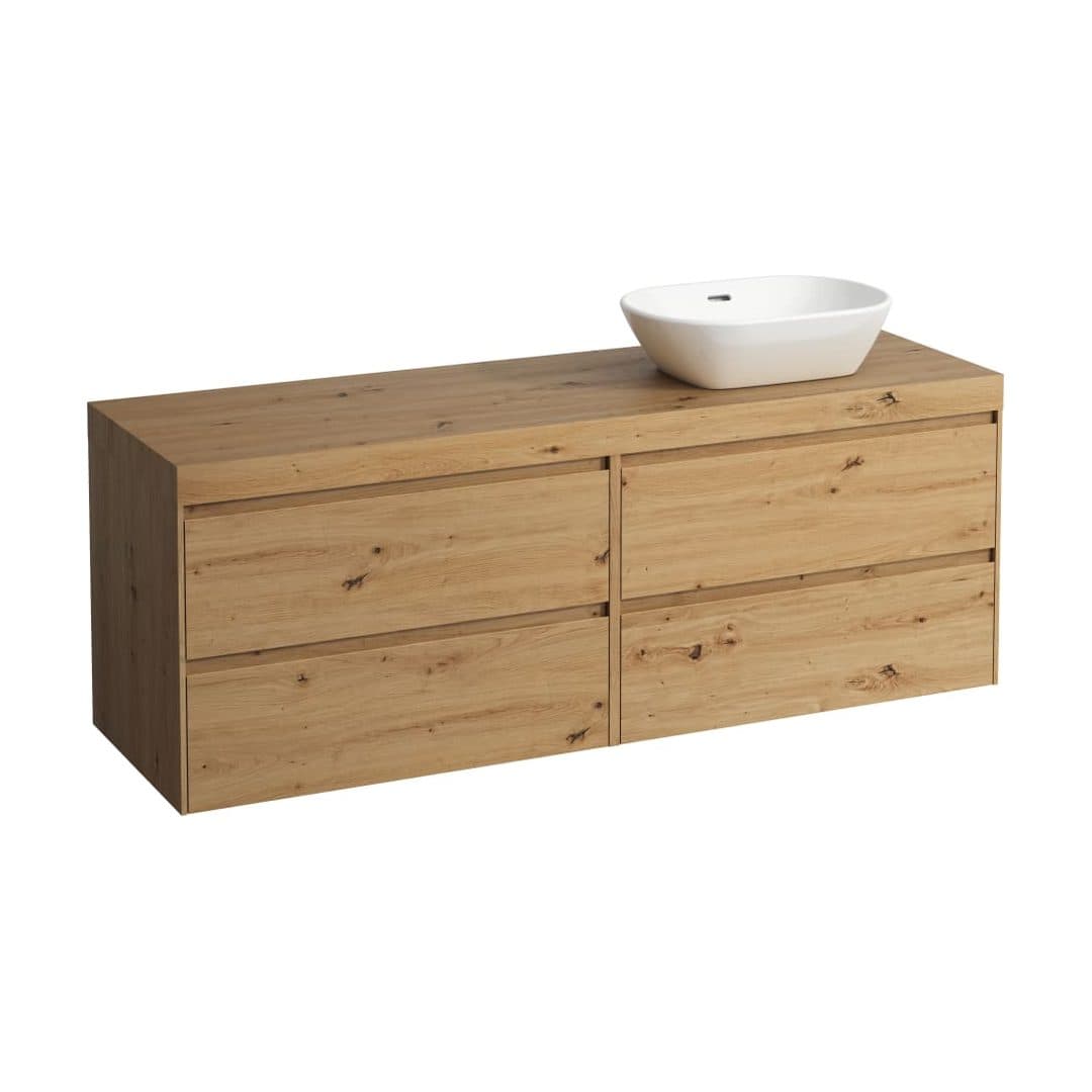 Laufen LANI – Έπιπλο Νιπτήρα – 1570 mm, 4 συρτάρια, πάγκος Wild oak, άνοιγμα δεξιά – Wild oak (H4065931122671)