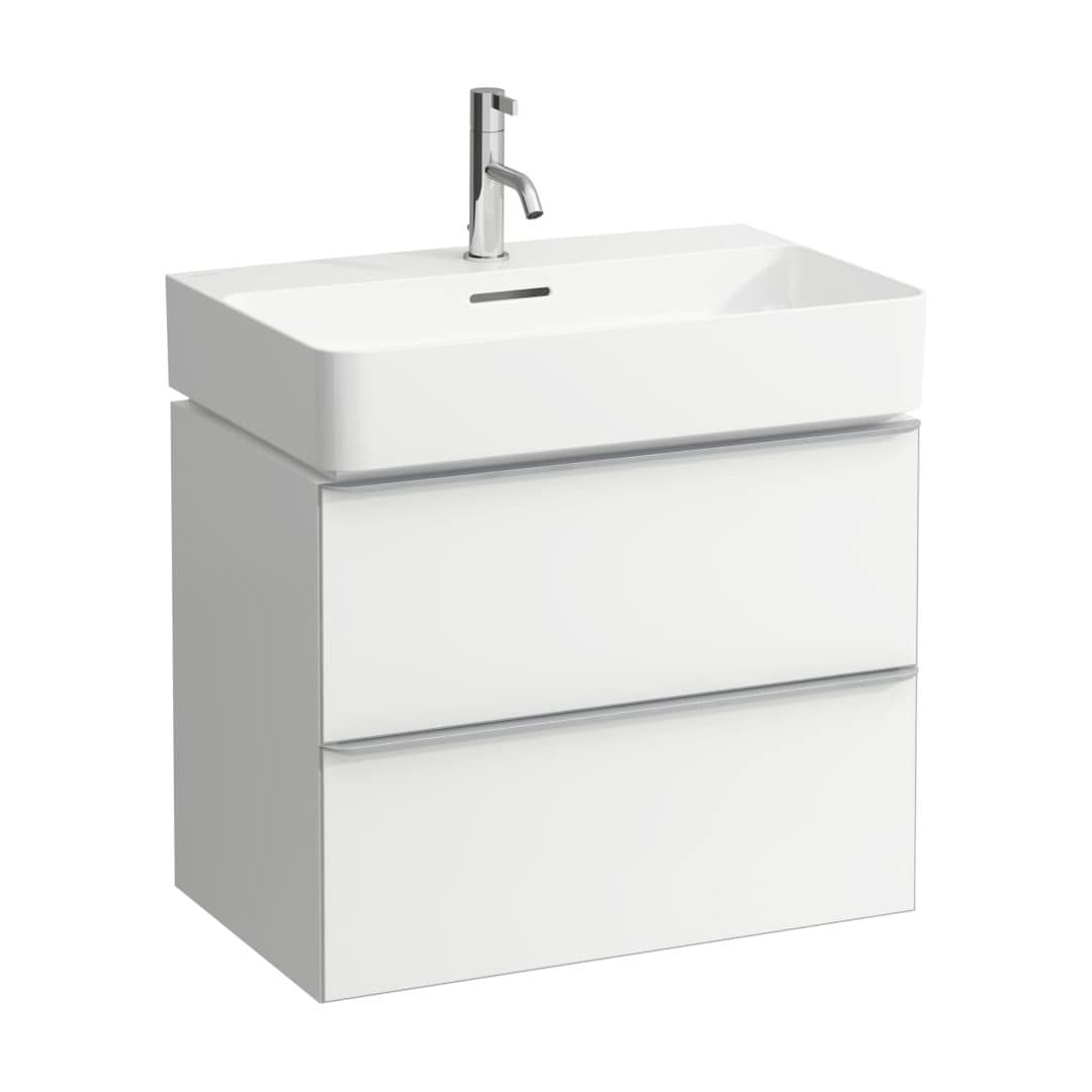 Laufen SPACE – Έπιπλο Νιπτήρα – 635 mm, 2 συρτάρια – Matt white, with handle aluminium (H4101621601001)