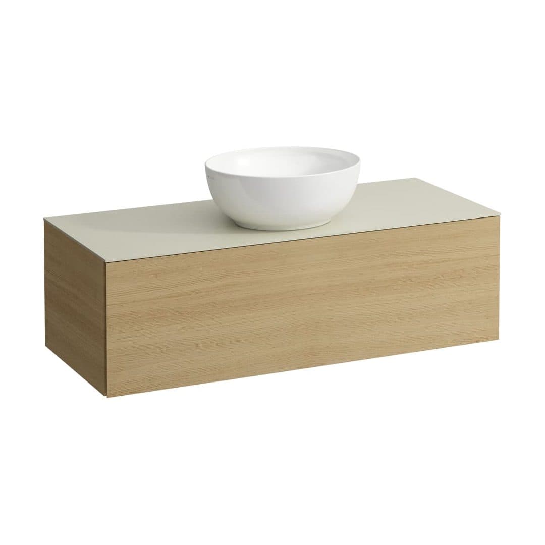 Laufen ILBAGNOALESSI – Έπιπλο Νιπτήρα – 1200 mm, 1 συρτάρι, πάγκος Calce Avorio, κεντρικό άνοιγμα – Light oak (H4313110972501)