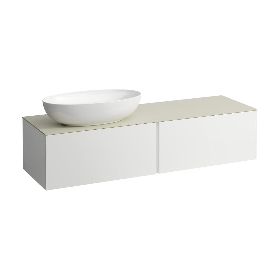 Laufen ILBAGNOALESSI – Έπιπλο Νιπτήρα – 1600 mm, 2 συρτάρια, πάγκος Calce Avorio, άνοιγμα αριστερά – White Matt (H4313520972601)