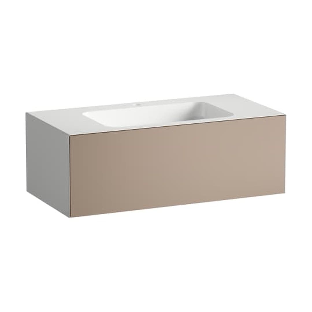 Laufen FOLIO – Νιπτήρας Κρεμαστός – 1004×500 mm, 1 οπή, ράφια αμφίπλευρα – Moonstone, Silk-Matt Lacquer (H580FO45221111)