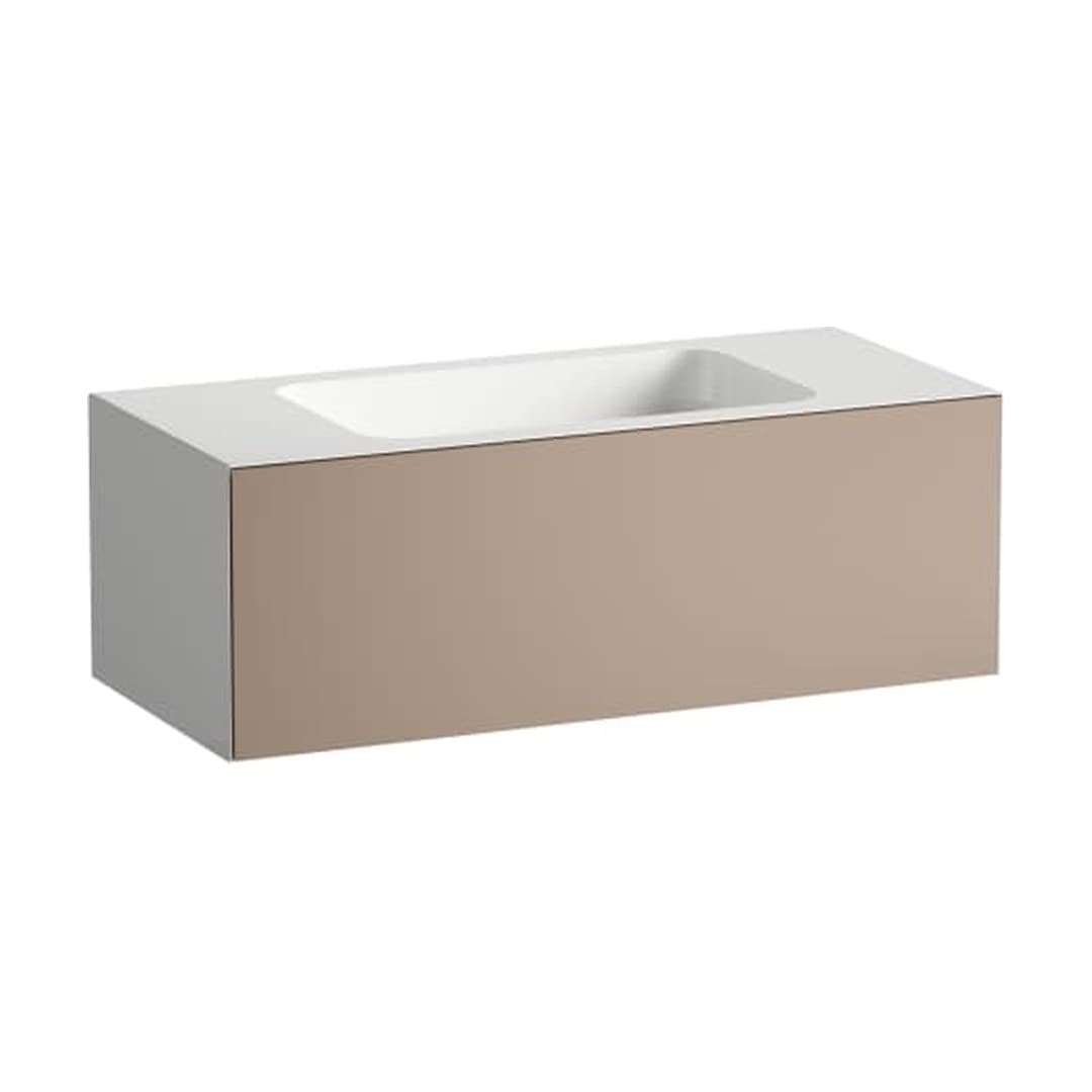 Laufen FOLIO – Νιπτήρας Κρεμαστός – 1004×450 mm, χωρίς οπή, ράφια αμφίπλευρα – Moonstone, Silk-Matt Lacquer (H580FO45221121)
