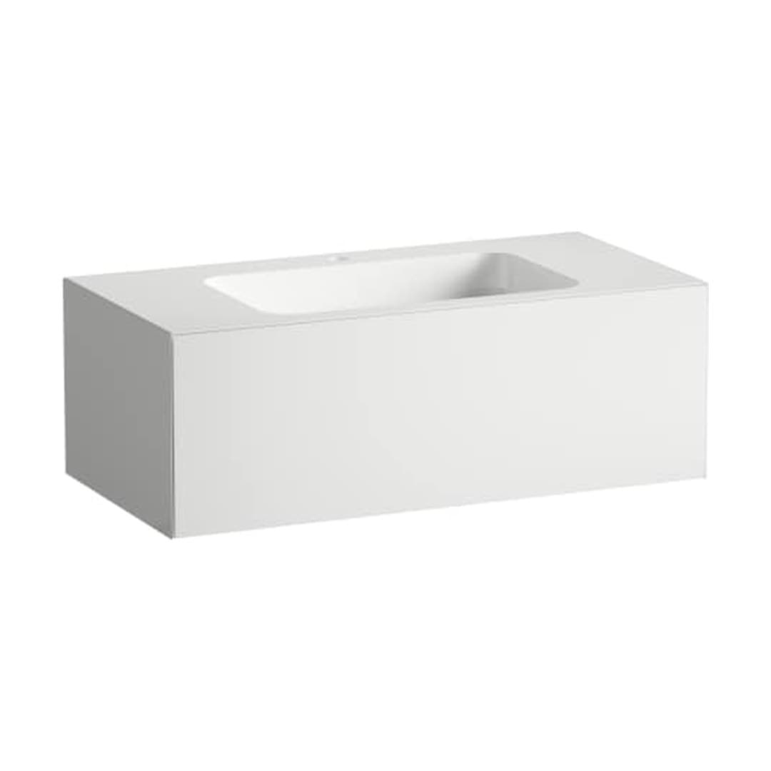 Laufen FOLIO – Νιπτήρας Κρεμαστός – 1004×500 mm, 1 οπή, ράφια αμφίπλευρα – White, Silk-Matt Lacquer (H580FO45251111)