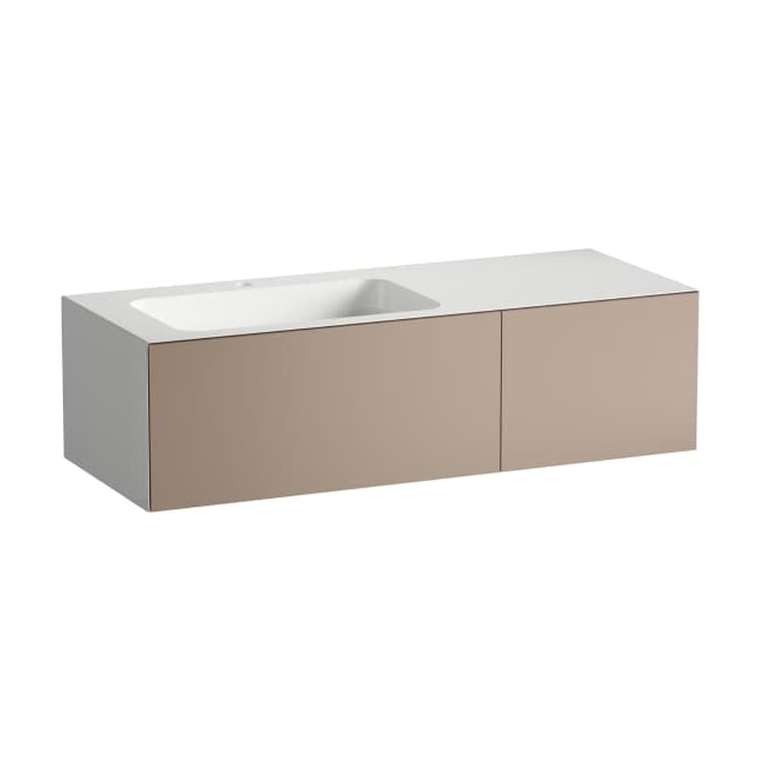 Laufen FOLIO – Νιπτήρας Κρεμαστός – 1254×500 mm, 1 οπή, ράφι δεξιά – Moonstone, Silk-Matt Lacquer (H580FO75221111)