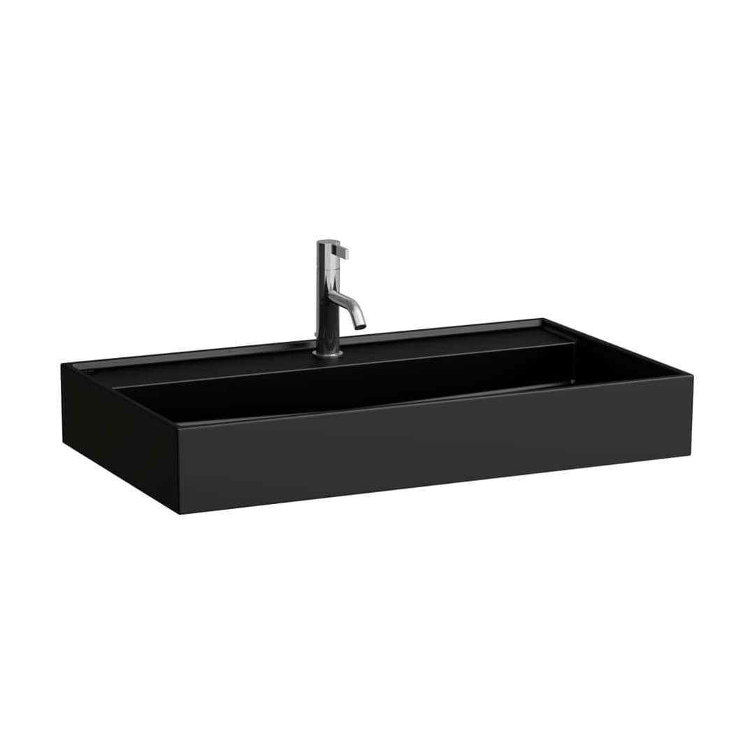 Laufen Kartell LAUFEN – Νιπτήρας Κρεμαστός – 800×460 mm, 1 οπή, χωρίς υπερχείλιση – Black Matt (H8103367161111)