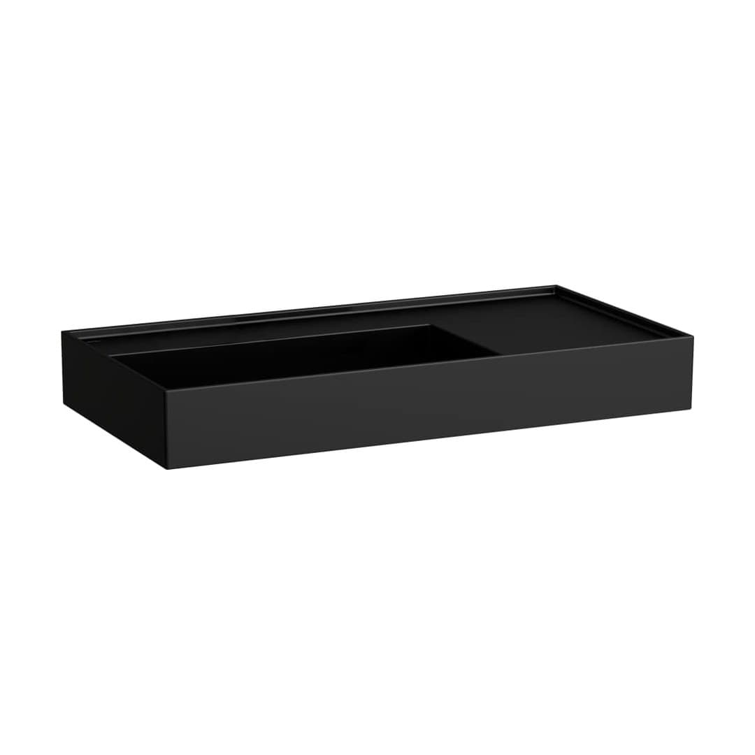 Laufen Kartell LAUFEN – Νιπτήρας Κρεμαστός – 900×460 mm, χωρίς οπή, χωρίς υπερχείλιση, ράφι δεξιά, κρυφή αποχέτευση – Black Matt (H8103387161121)