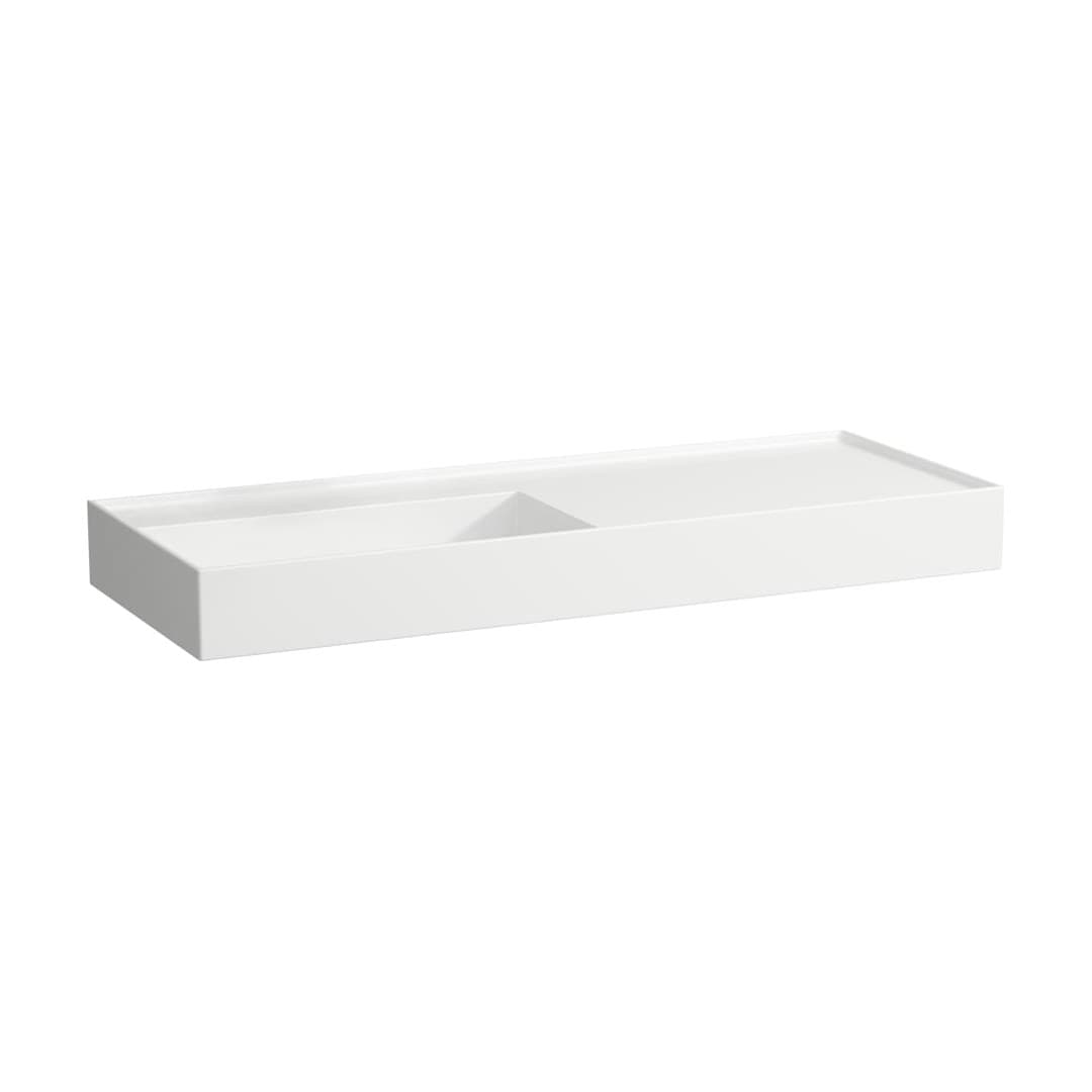 Laufen Kartell LAUFEN – Νιπτήρας Κρεμαστός – 1200×460 mm, χωρίς οπή, χωρίς υπερχείλιση, ράφι δεξιά, κρυφή αποχέτευση – White LCC (LAUFEN Clean Coat) (H8133324001121)